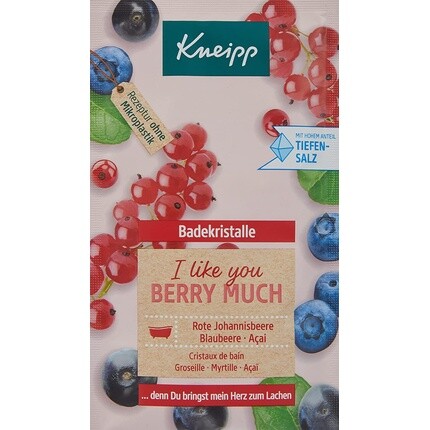 

Кристаллы для ванны I Like You Berry Much, красная смородина, черника, асаи, 60 г, Kneipp
