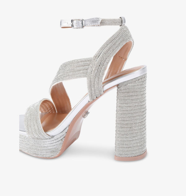 Босоножки Gala на плетеной платформе, украшенные драгоценными камнями Carvela, серебряный — фото 3