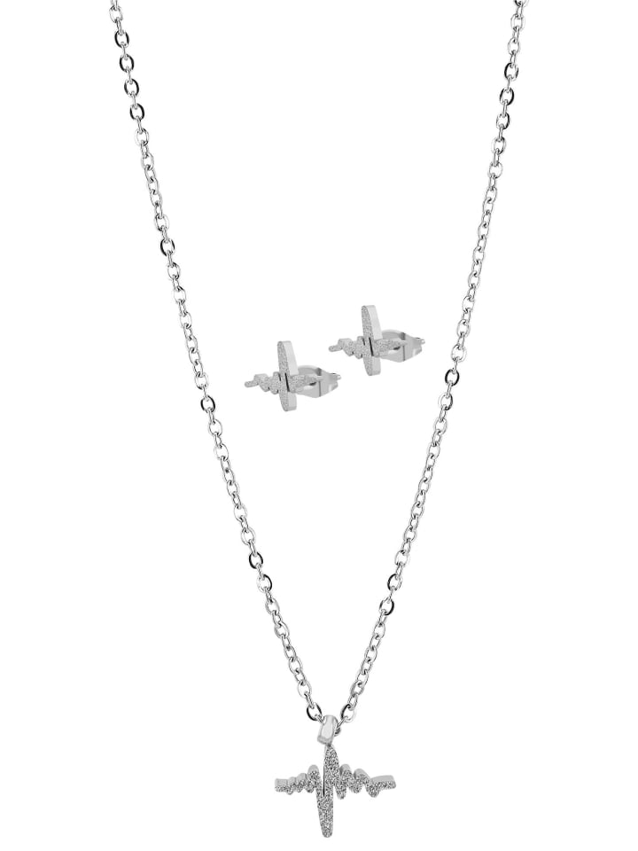 

Adeliás Женское колье из нержавеющей стали, 45 см, серебристое