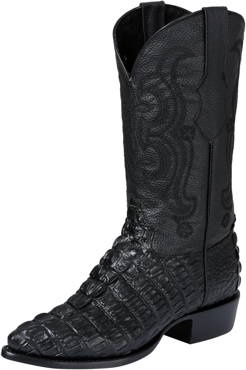 

Ковбойские вестерн-сапоги El Seor de los Cielos из кожи с принтом крокодила каймана, черные SR08 Generic