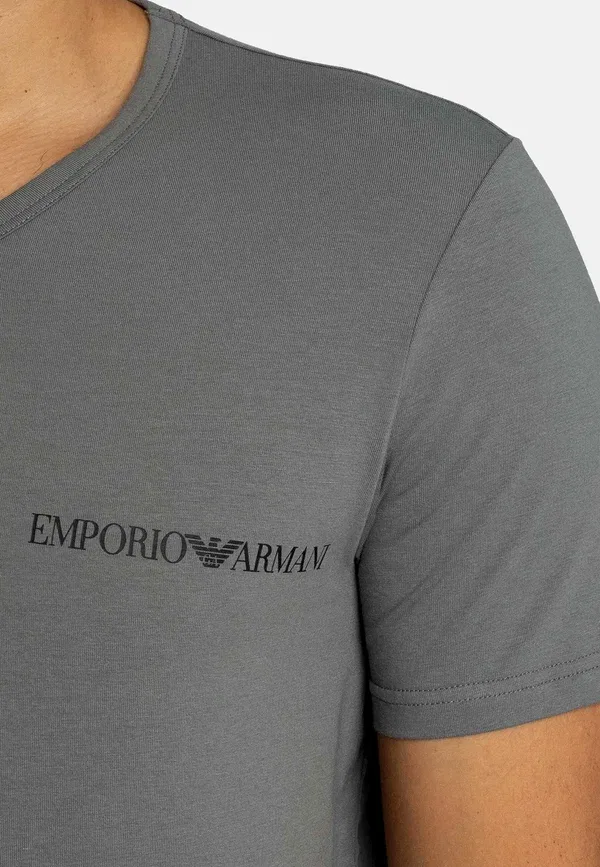 Футболка Emporio Armani Core logoband 2 pack parte alta v neck t shirts basic t-shirt, серо-голубой — фото 4