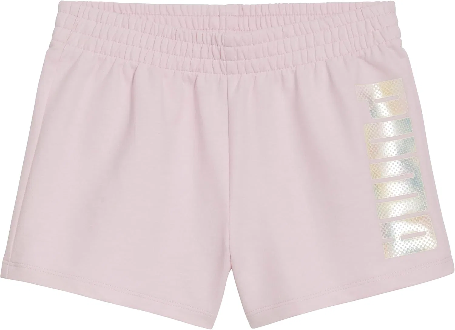 Детские шорты Puma из хлопка с французской махровой тканью, Light Pink/White