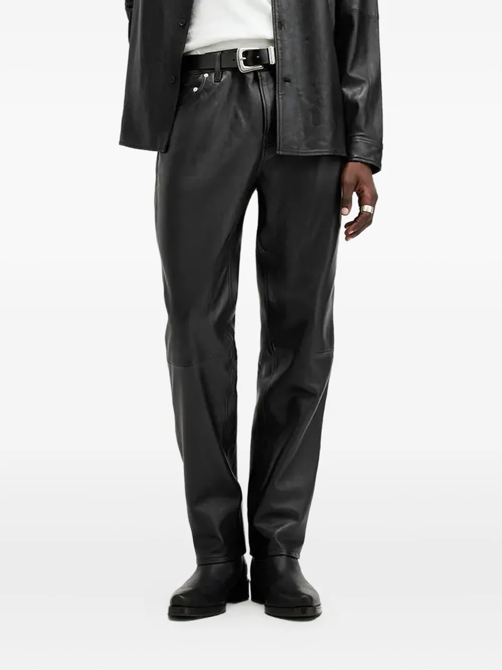 

Брюки Lynch из кожи AllSaints, черный