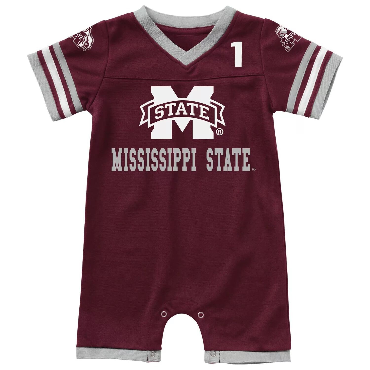 Комбинезон Colosseum Maroon Mississippi State Bulldogs Bumpo Football Logo для новорожденных и младенцев Colosseum — фото 3