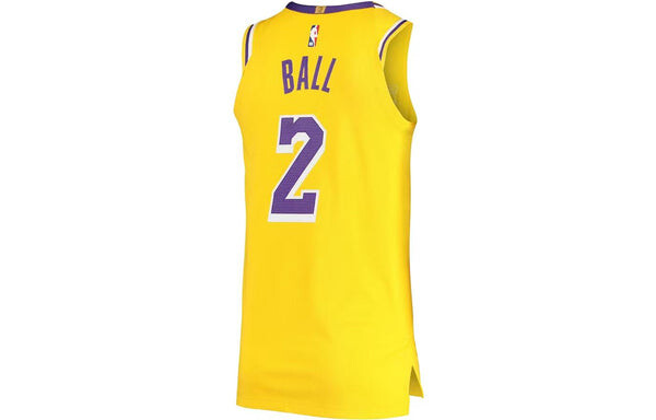 Майка Nike NBA Los Angeles Lakers Lonzo Ball Engineered VK Jersey 'Gold', желтый — фото 2