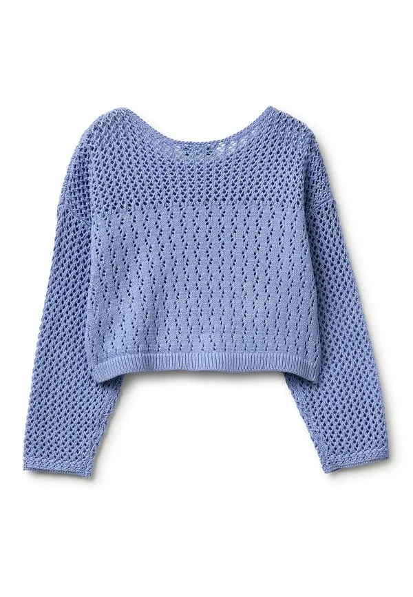 Ажурный свитер с бабочками. кардиган United Colors Of Benetton, Blue — фото 2