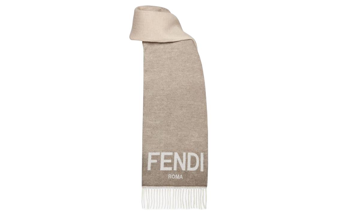 Вязаный шарф женский серый FENDI — фото 2