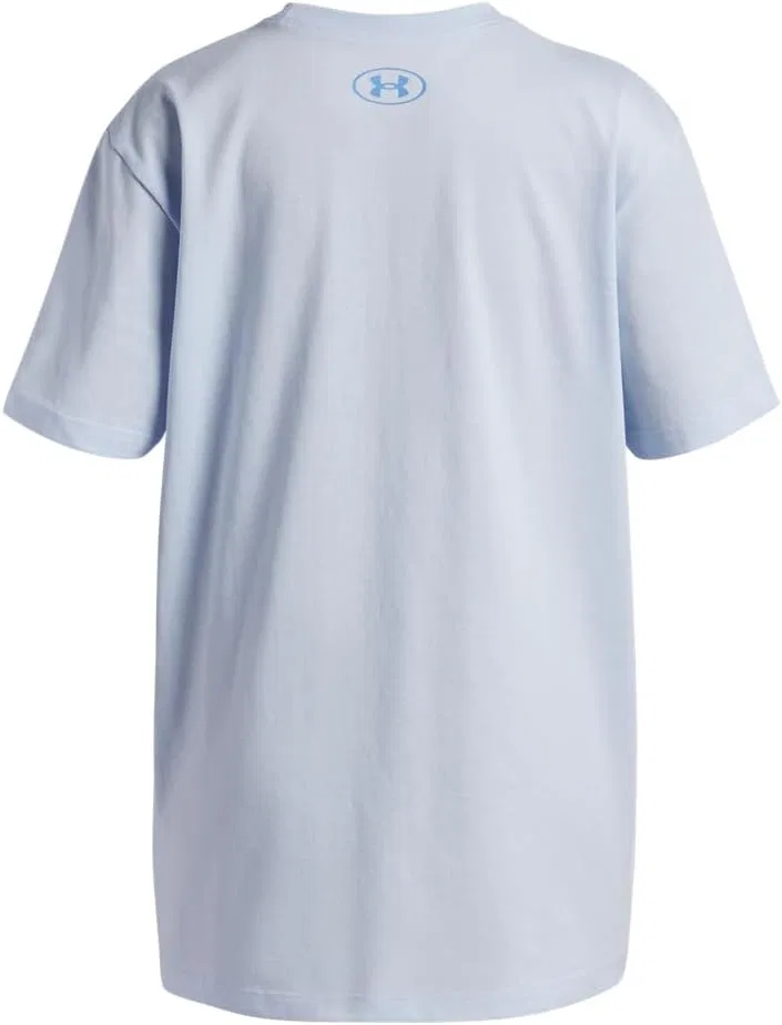 Футболка для девочек Oversized Short Sleeve Under Armour, цвет Nimbus Blue / Tech Blue — фото 2