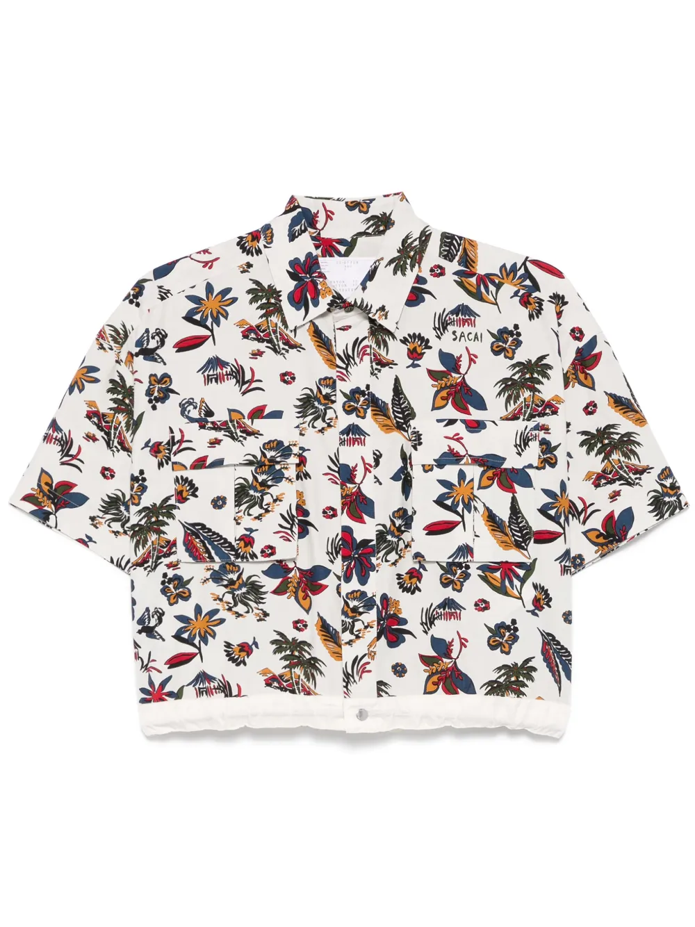 

Рубашка с цветочным принтом SACAI, серый