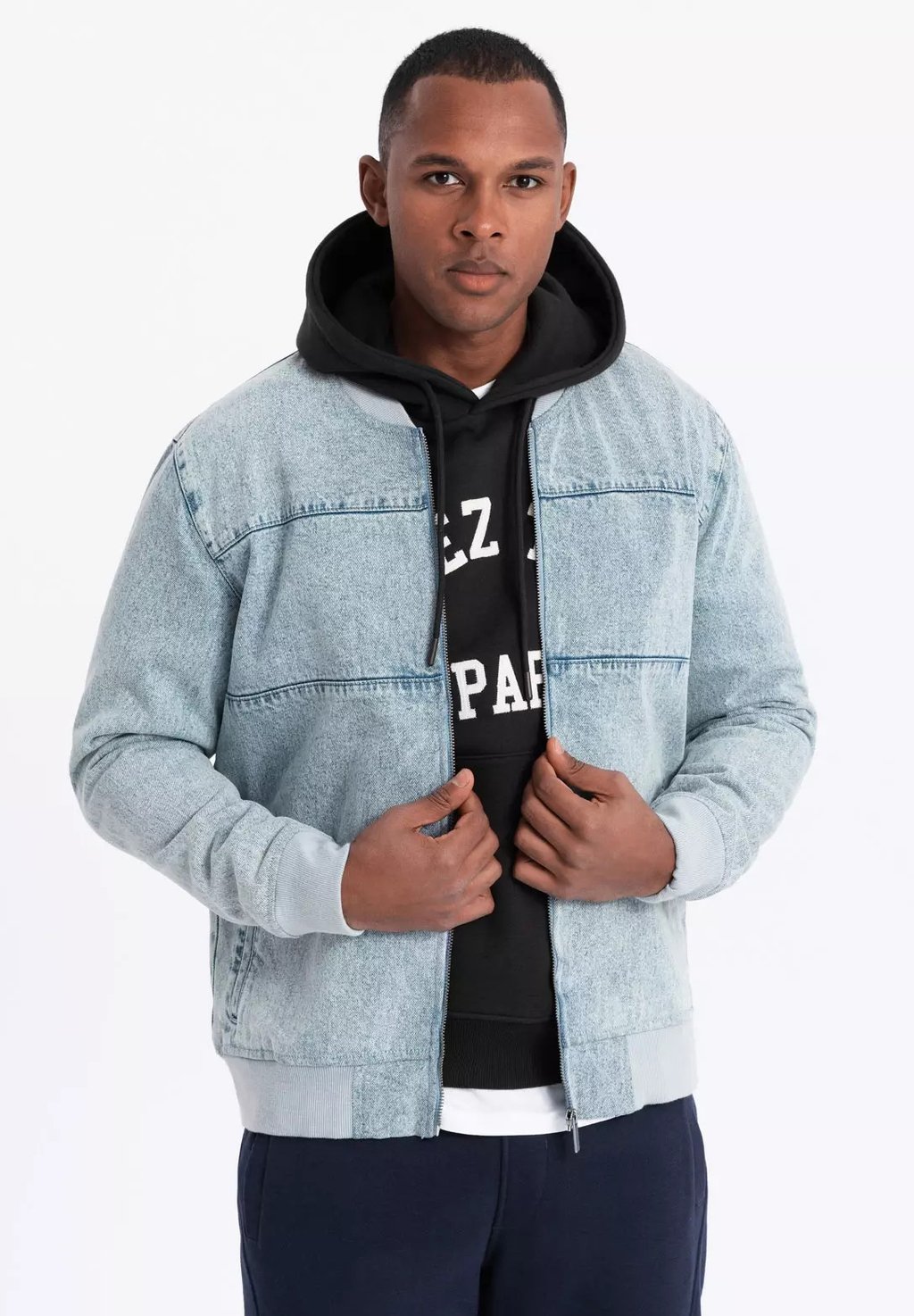 

Куртка-бомбер Giacca di jeans Ombre, светло-голубой, Синий, Куртка-бомбер Giacca di jeans Ombre, светло-голубой