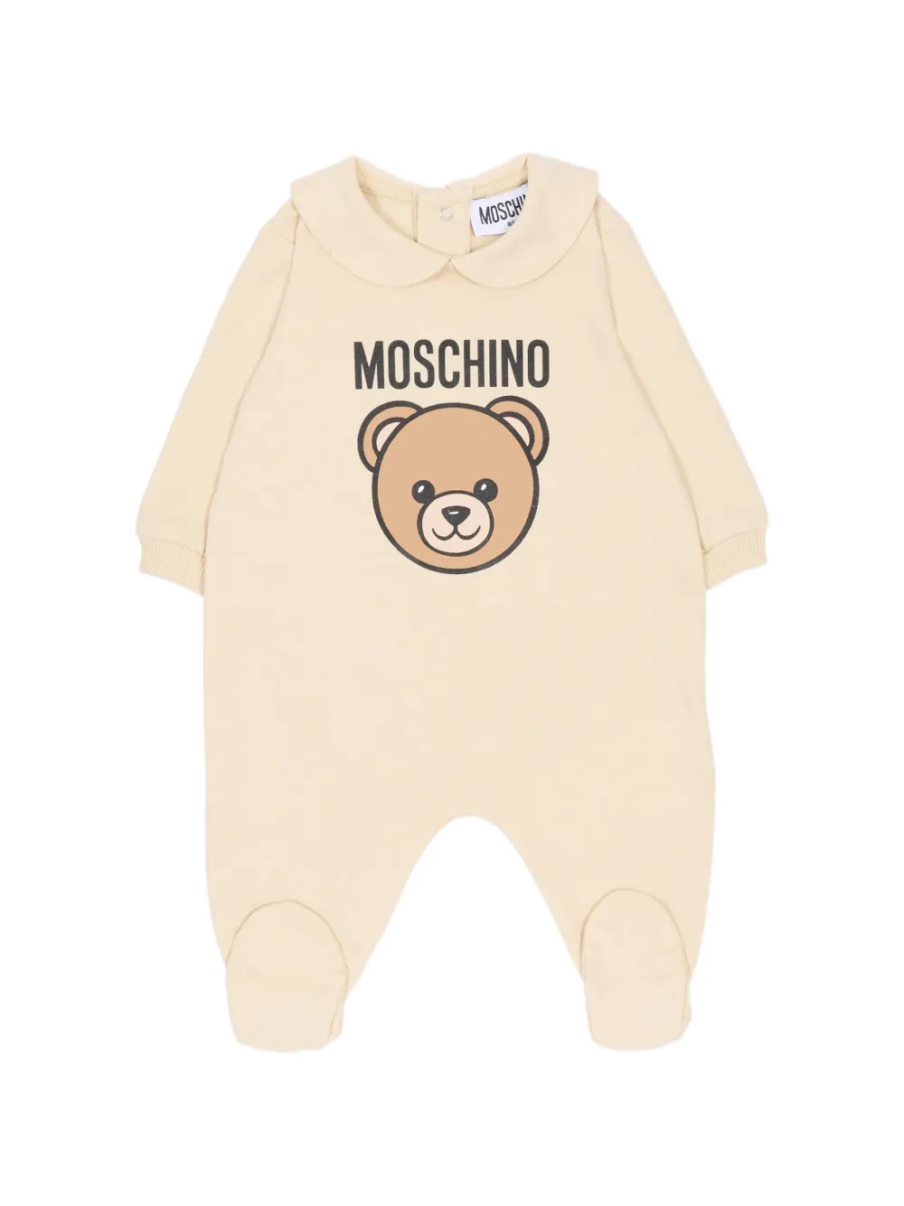 Комплект бэби-слипов с принтом медведя Moschino Kids, бежевый — фото 2