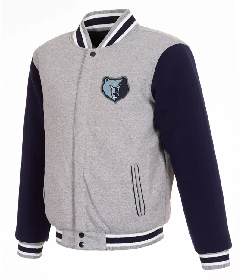 

Мужская серая двусторонняя флисовая куртка JH Design Memphis Grizzlies