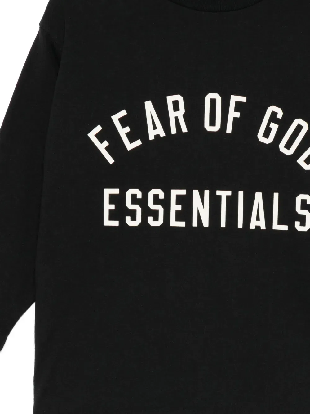 Футболка с длинными рукавами и принтом логотипа Fear Of God Essentials Kids, черный — фото 3