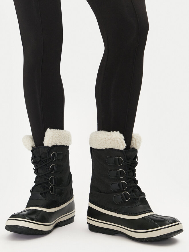 Зимние ботинки женские Sorel Winter Carnival высокие с опушкой, черный — фото 2