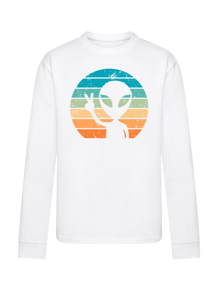 

Рубашка с длинными рукавами Alien Piece, рисунок заката в белом цвете F4NT4STIC
