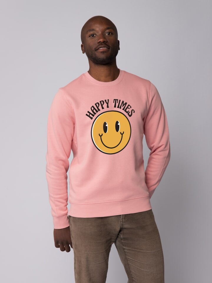 

Толстовка wat Apparel Happy times smiley emoji, цвет canyon pink