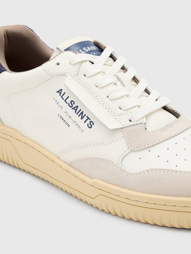 Кроссовки с низким верхом из кожи regan AllSaints, цвет White/Blue — фото 4