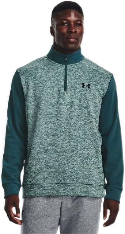 

Under Armour мужская флисовая толстовка с четвертью молнии, Tourmaline Teal-Black