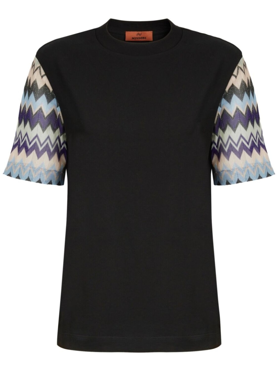 

Missoni футболка из хлопка с трикотажными рукавами, черный