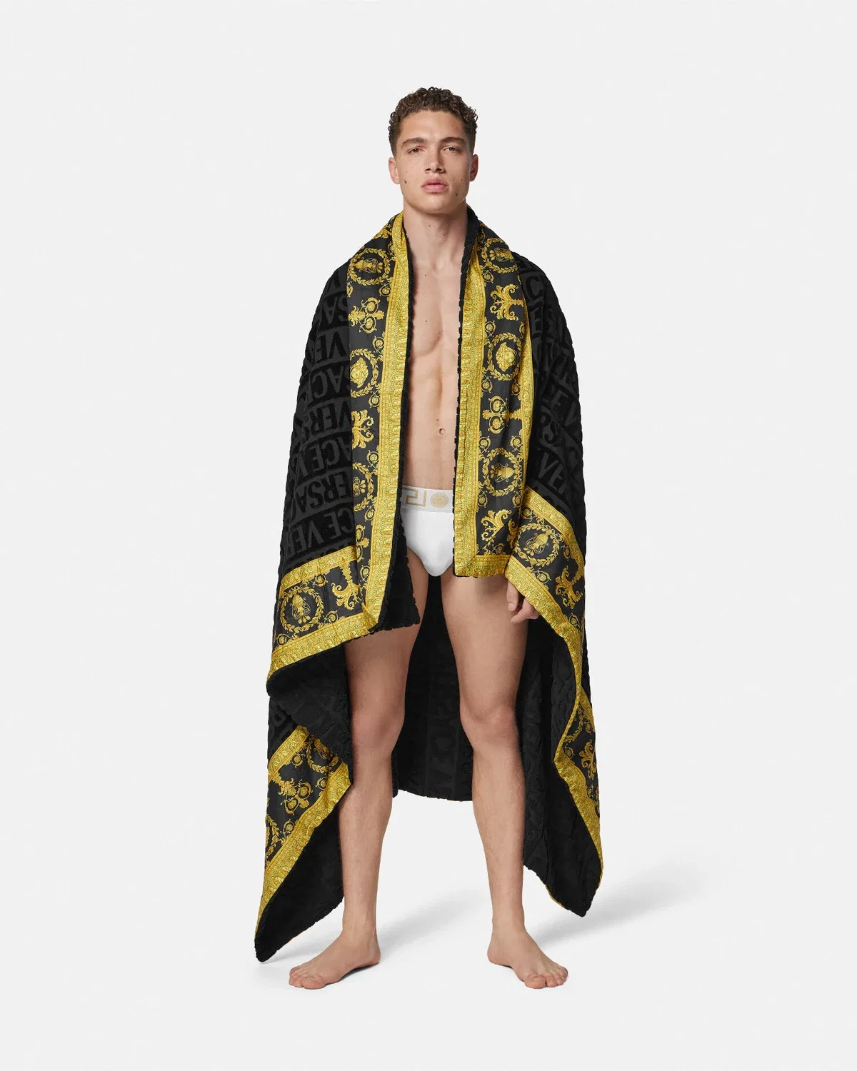 Плавки с бордюром Греческого узора VERSACE, белый — фото 2