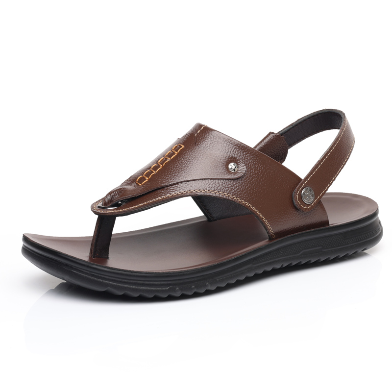 EGCHI Пляжные сандалии Men's Black/Brown/Yellow