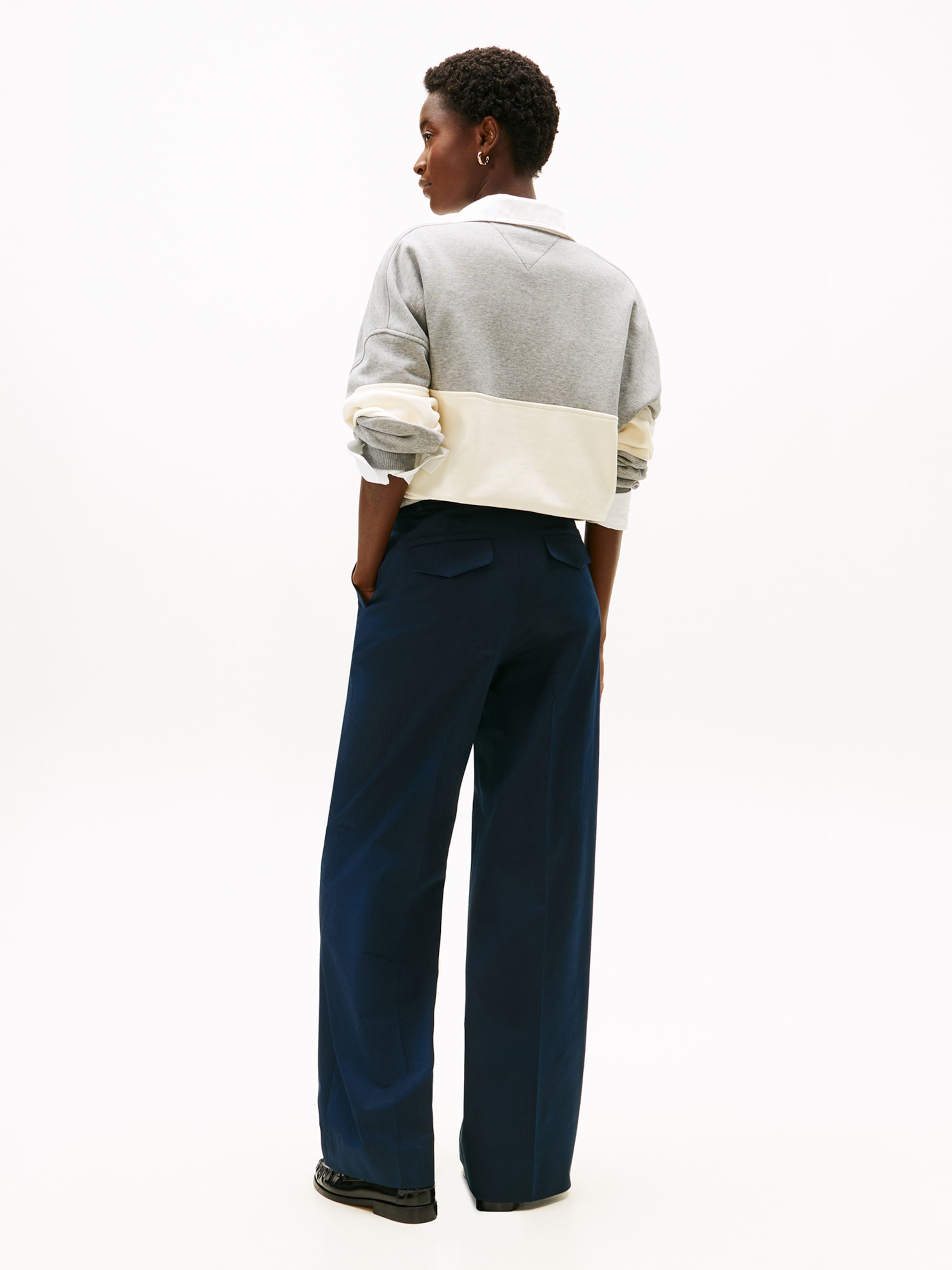 TOMMY HILFIGER Широкие брюки со складками в цвете Navy — фото 4