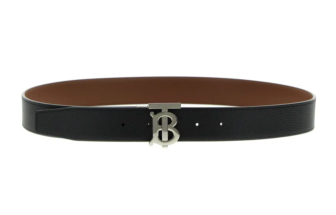 

Кожаный ремень из телячьей кожи мужской черный ширина 3,5 см Burberry