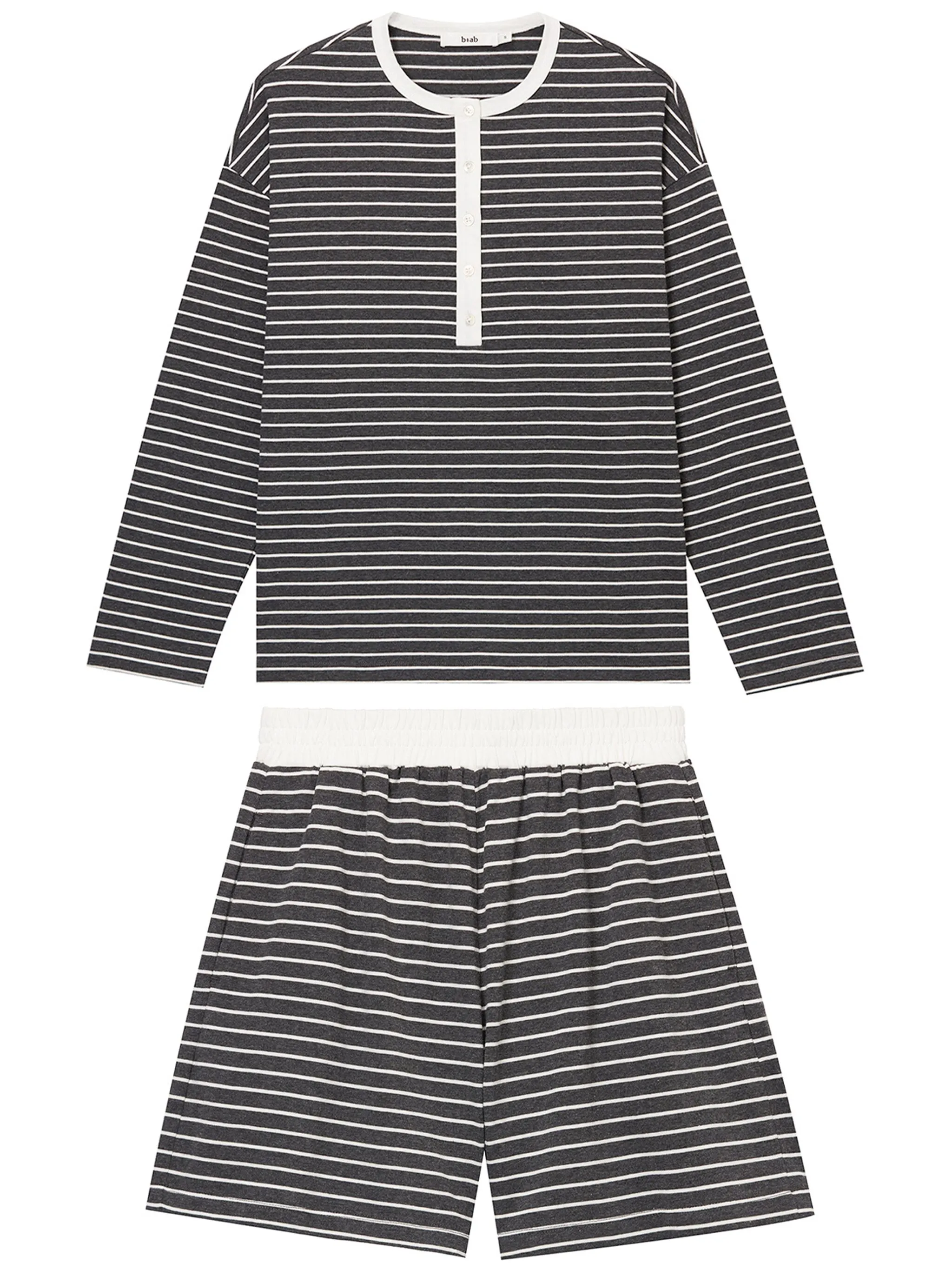 

Комплект из футболки и полосатых шортов B+Ab, серый