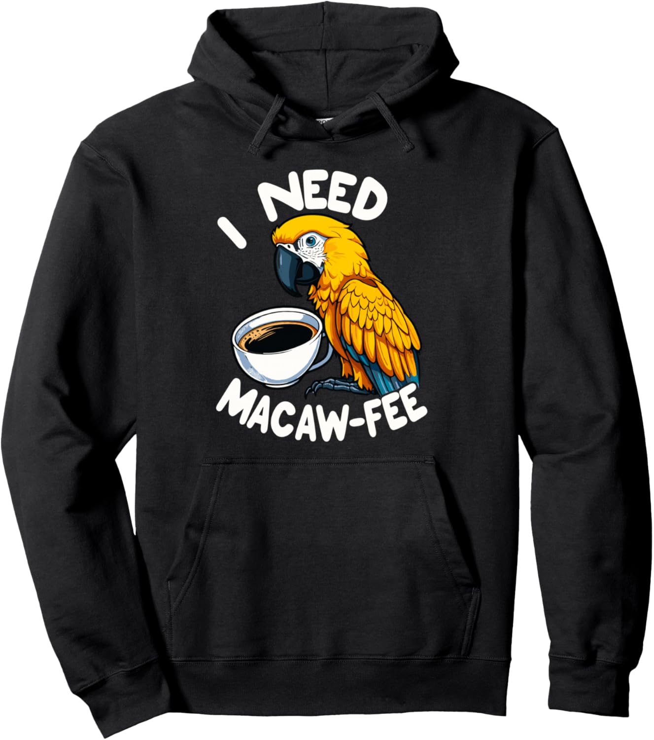 

Худи Gold Macaw Macaw Coffee Lover, черное Gold Macaw Parrot Ornithology Bird Lover