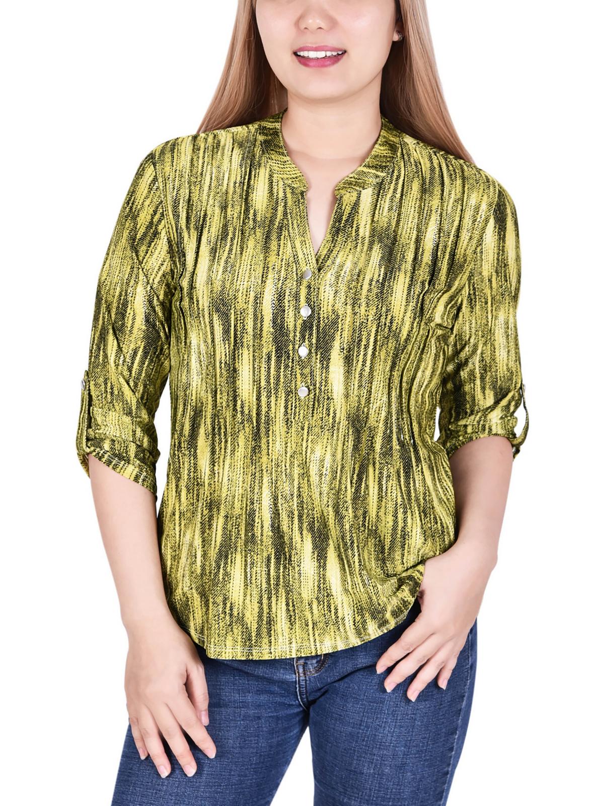 

Женская блузка Petites Pintuck NY Collection, цвет chartreuse