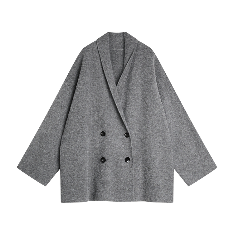 

ELLE Пальто женское Medium Gray с воротником-стойкой, умеренно прямое