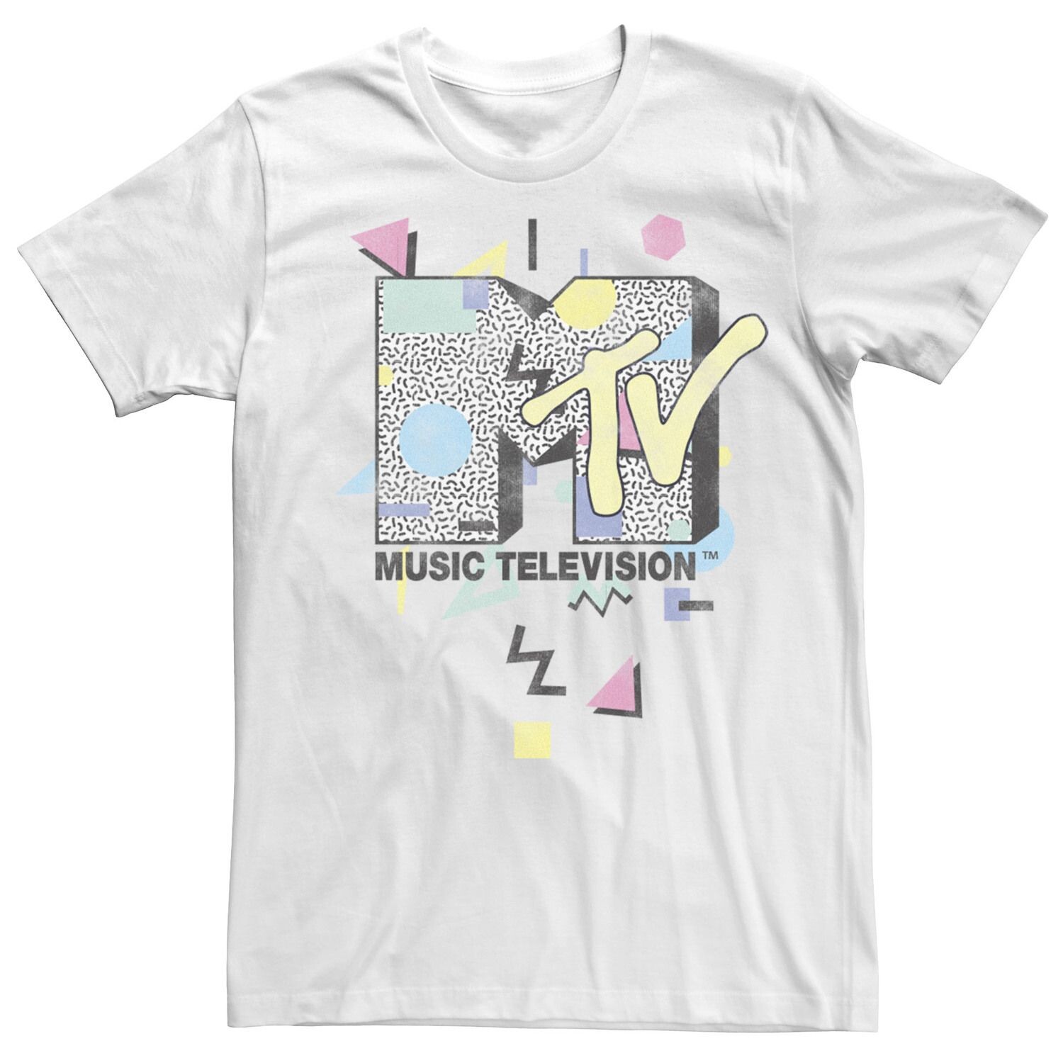 

Мужская красочная футболка с логотипом MTV 90-х в художественном стиле Licensed Character