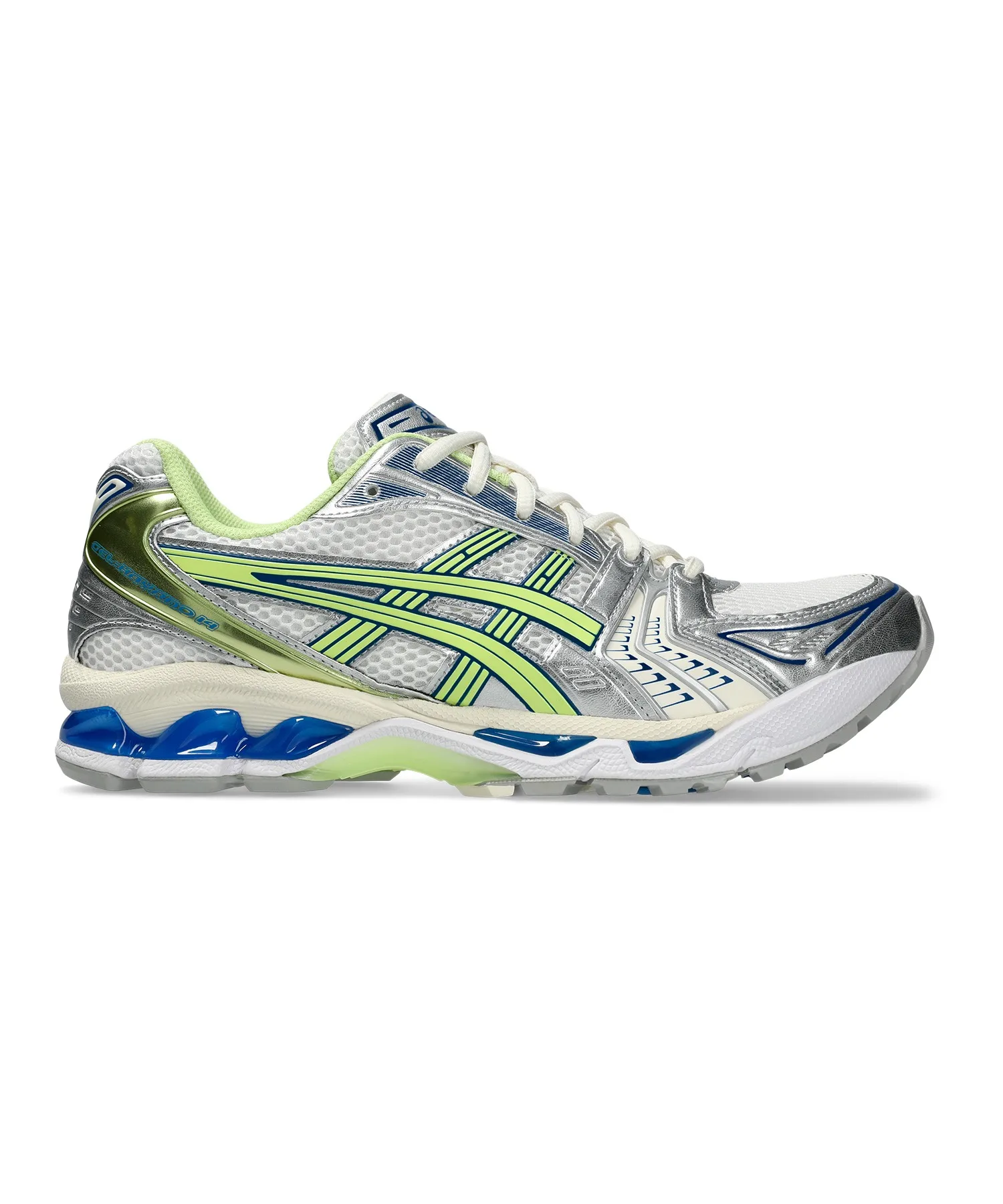 Унисекс кроссовки для бега ASICS GEL-KAYANO 14 белые с лаймом — фото 3