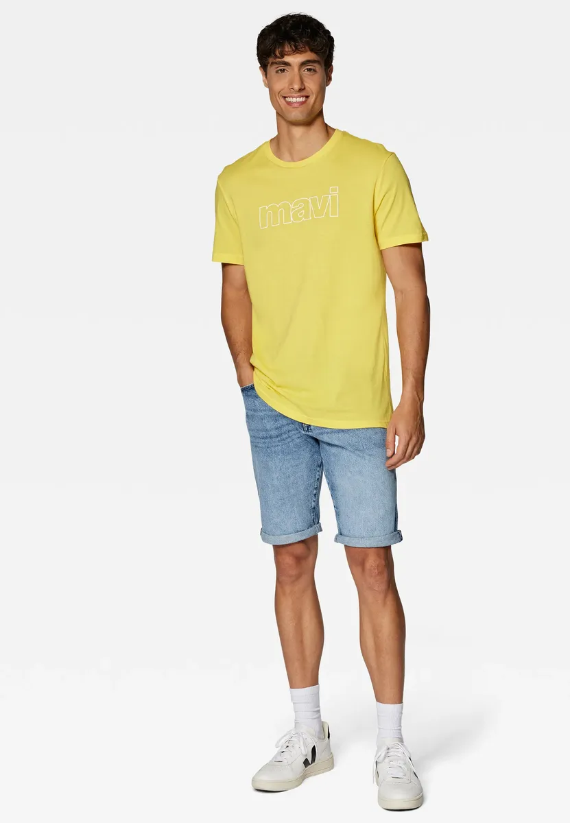 

Рубашка Mavi с круглым вырезом "MAVI LOGO TEE", футболка с принтом Mavi, цвет Primrose Yellow