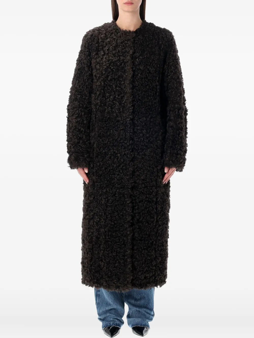 

Однобортное пальто Renata Stand Studio, коричневый