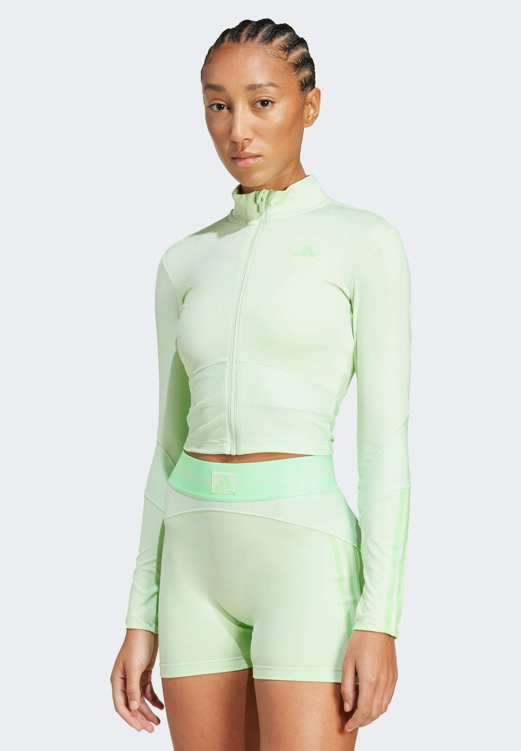 

Толстовка на молнии HYPERGLAM COVER UP Adidas Performance, зеленый
