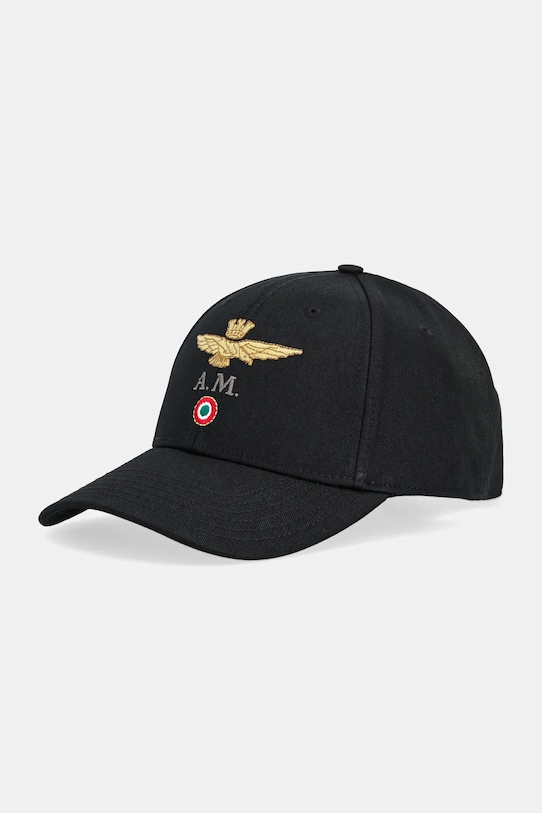 

Хлопковая кепка с козырьком Aeronautica Militare, черный