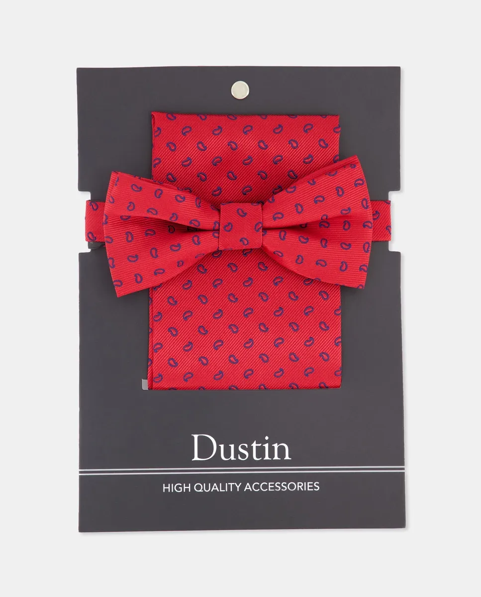 

Комплект из галстука-бабочки и носового платка Dustin, красный