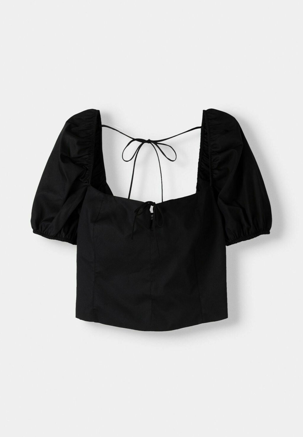 

Блуза WITH PUFF SLEEVES Bershka, черный