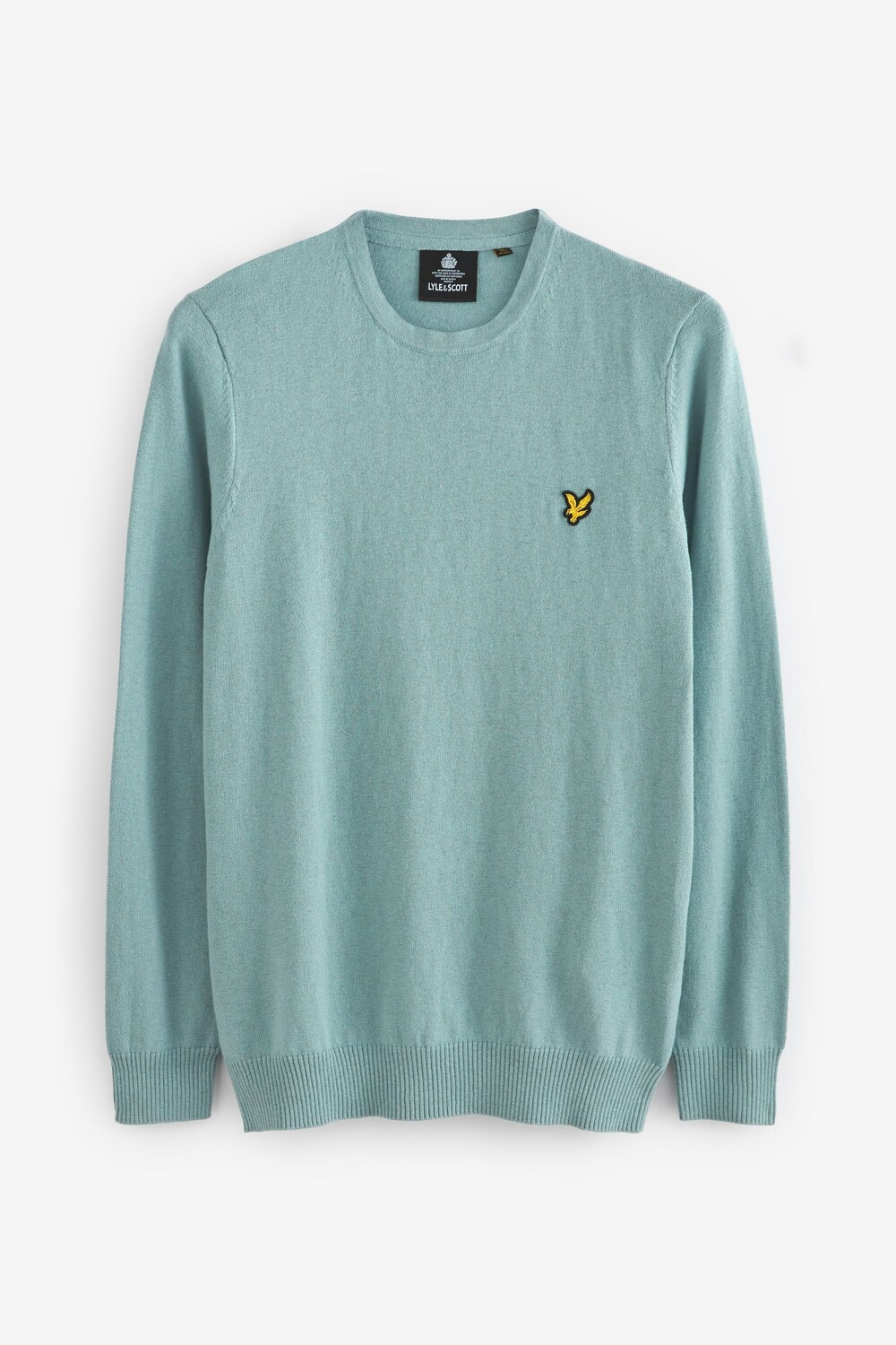 

Свитер из мериносового хлопка с круглым вырезом Lyle & Scott, синий