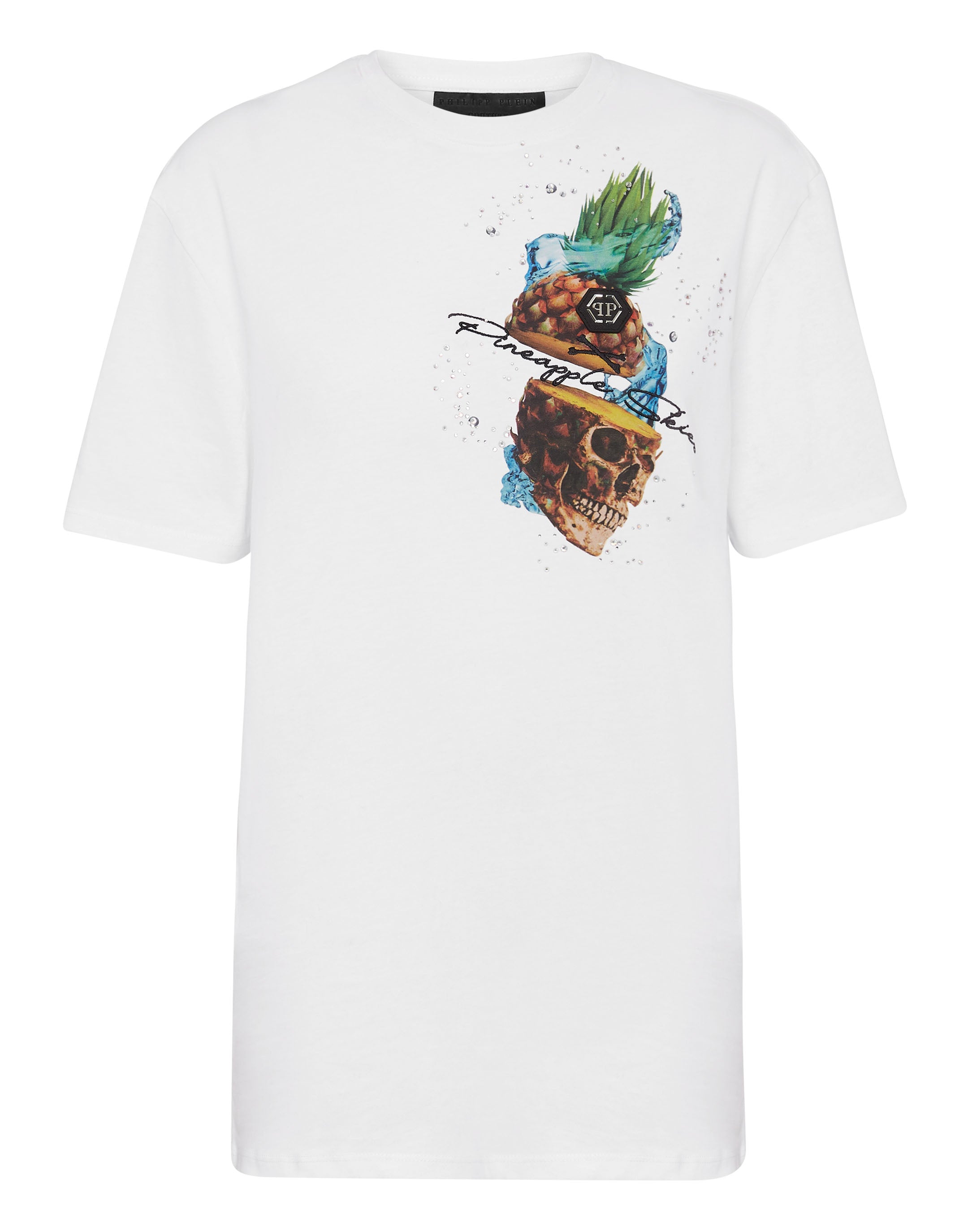 

Футболка с круглым вырезом SS Pineapple Skies PHILIPP PLEIN, белый