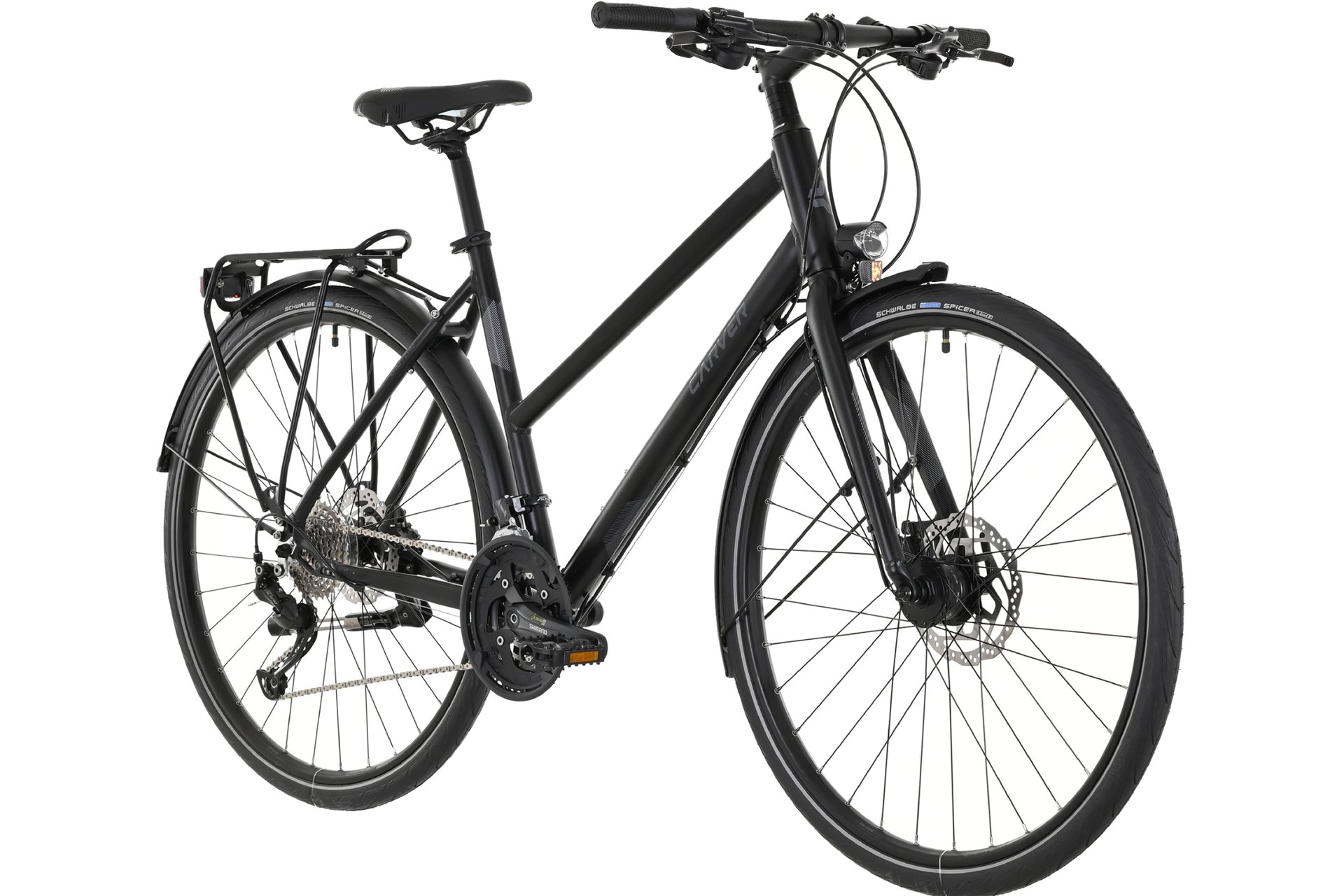 Городской велосипед Carver Uniq Zwei - 28 дюймов - Damen Sport - 2024, цвет Schwarz|blackdark greygrey — фото 2