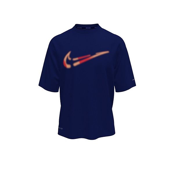 

Мальчиковая футболка для плавания с коротким рукавом hydroguard dri-fit uv Nike, Midnight Navy