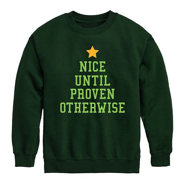 

Мальчиковый свитшот из флиса nice until proven otherwise Licensed Character, Forest Green