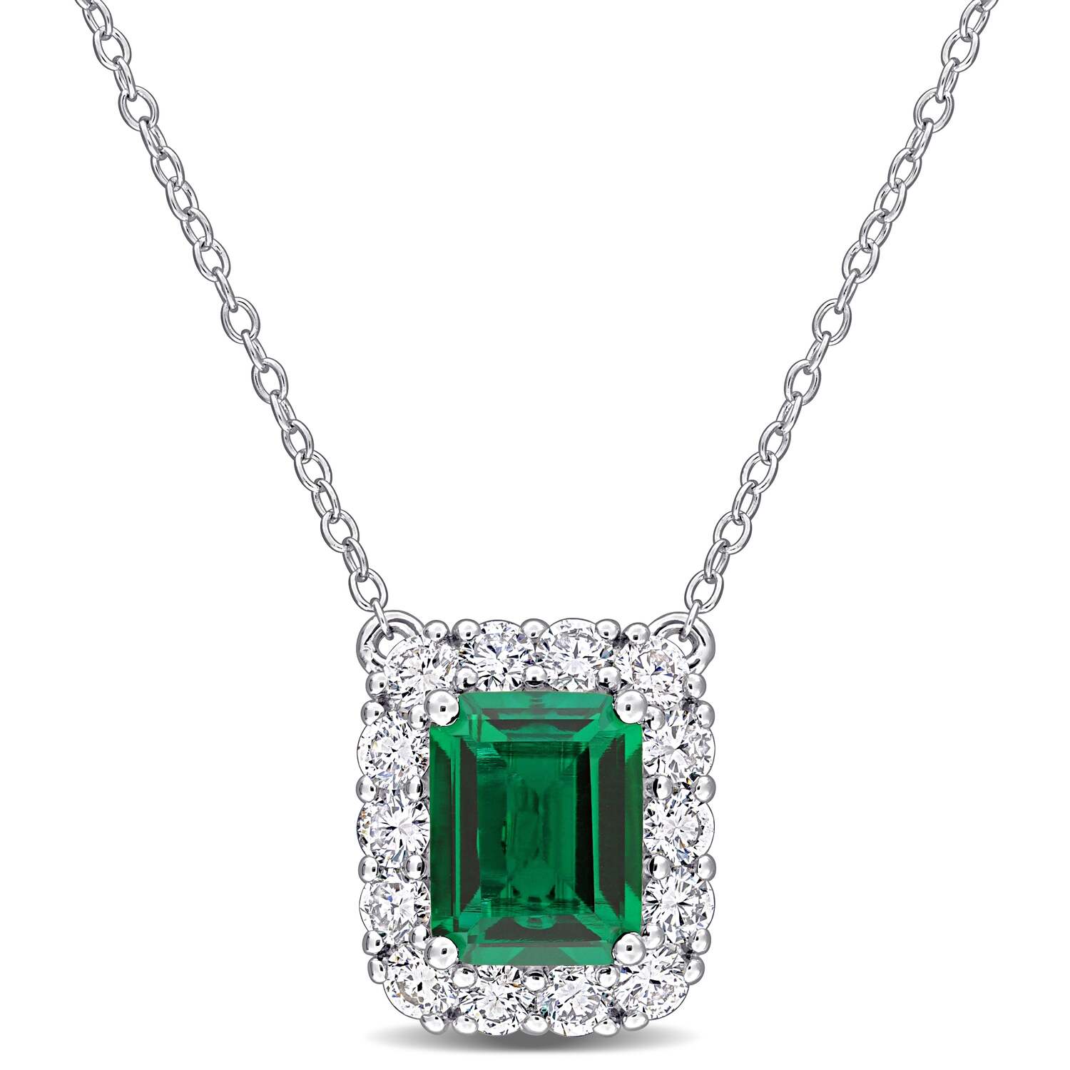 

Ожерелье-ореол из драгоценных камней и выращенных в лаборатории бриллиантов от Мими и Макса - 17 дюймов Mimi & Max, зеленый