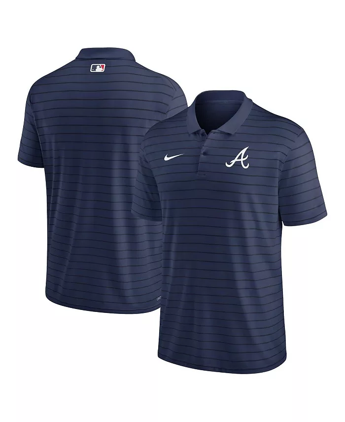 

Мужская поло в полоску Authentic Collection Victory Atlanta Braves в синем цвете, для активного образа жизни Nike