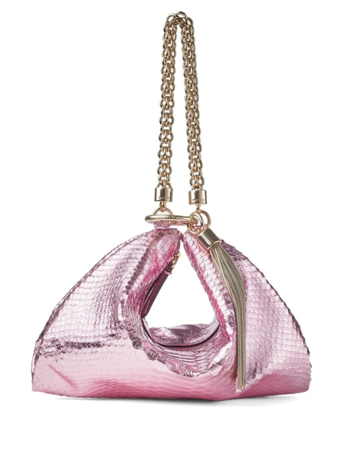 

Клатч Jimmy Choo Callie с тиснением под змеиную кожу, розовый