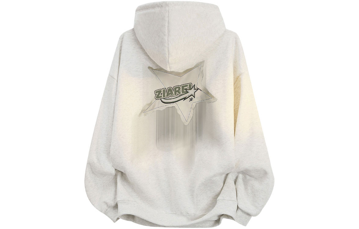 

Толстовка Unisex Hooded Moderate Heavyweight ZIAREL, белый heather серый