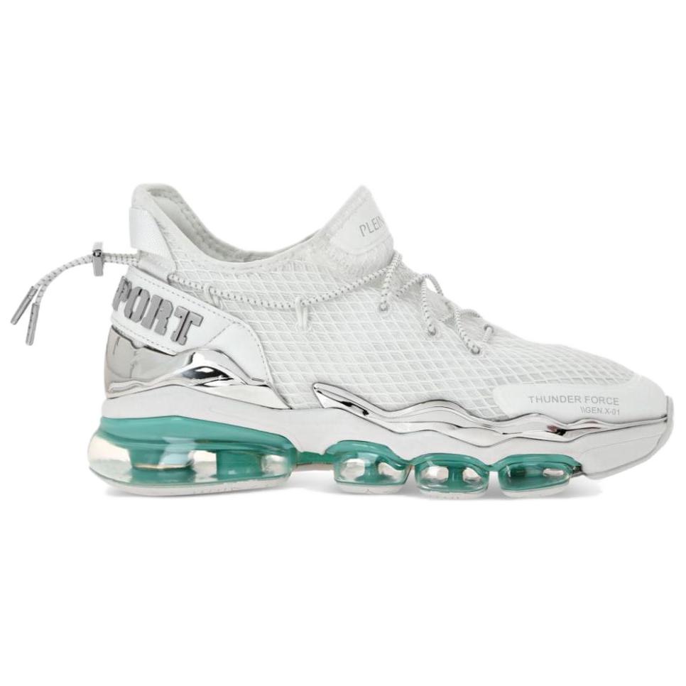 PLEIN SPORT Кроссовки Casual Unisex White из коровьей кожи и текстиля, низкие — фото 3