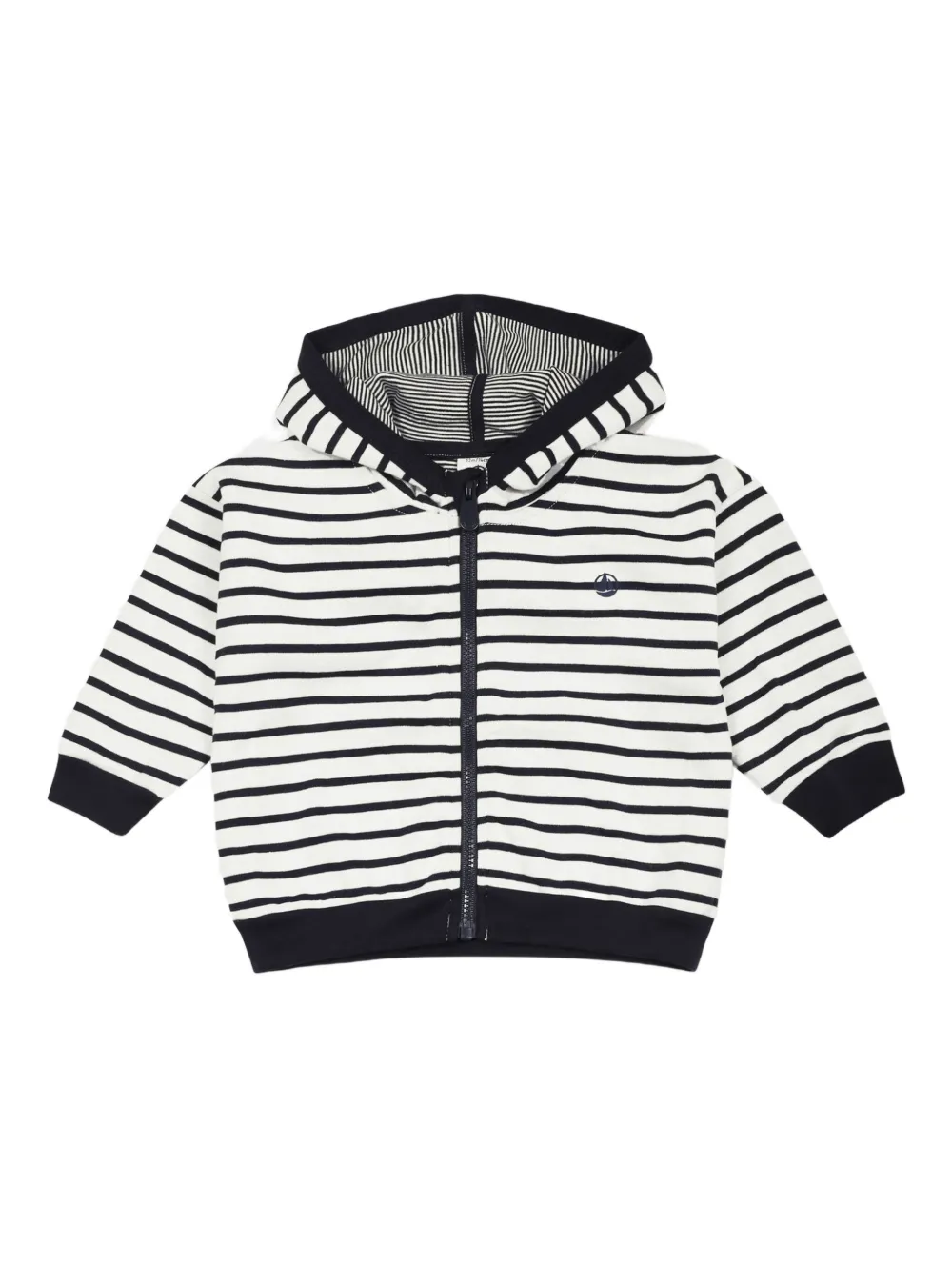 

Полосатая толстовка с капюшоном Petit Bateau, черный
